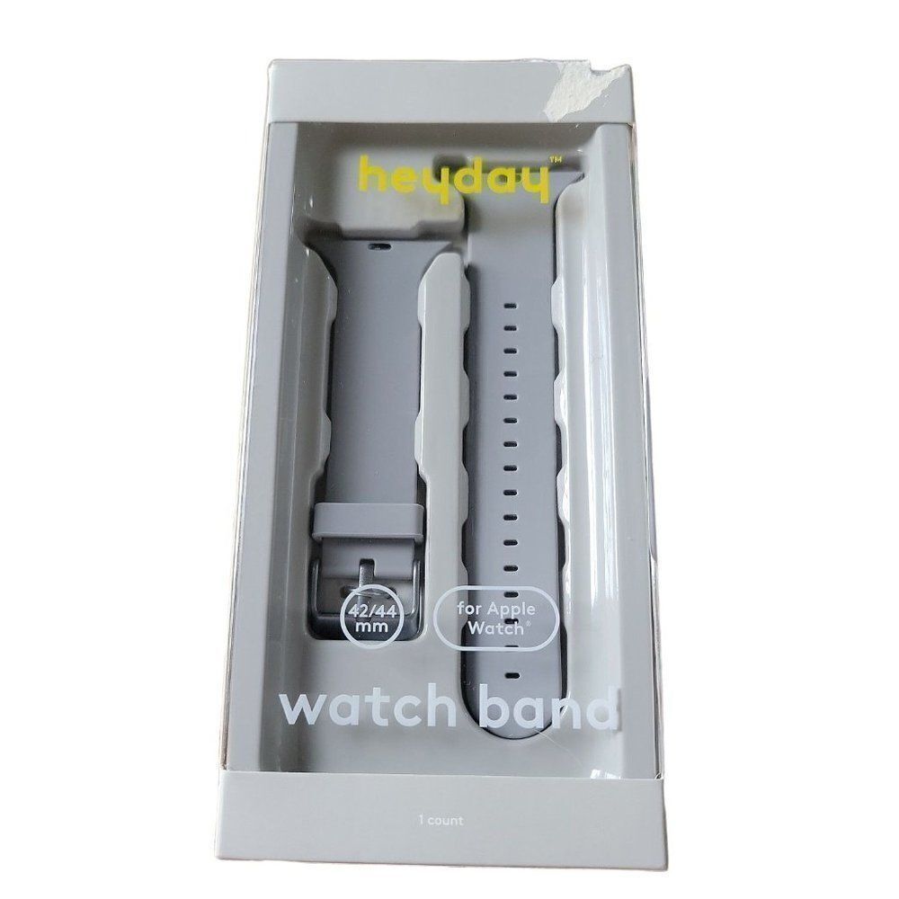 Heyday Unisex Gray 42/44 Mm Comfort Adjustable Apple Watch Silicone Casual Band